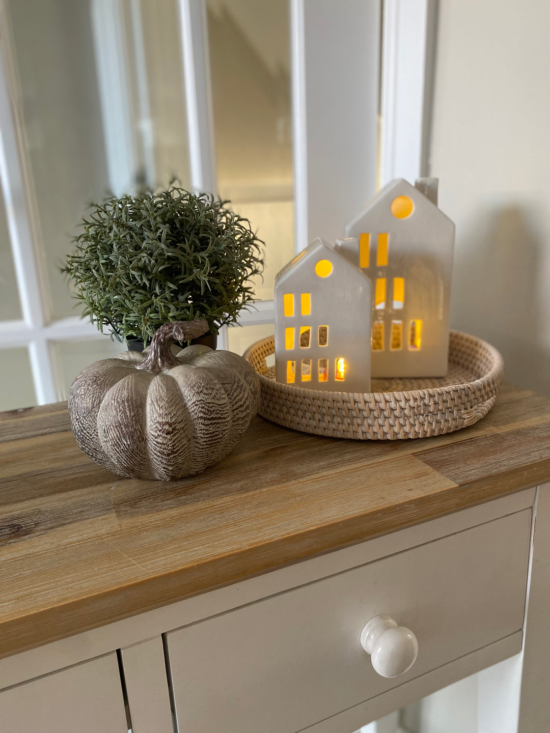 Carved Wood Effect Pumpkin | Small