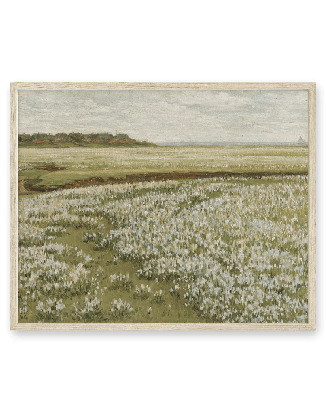 Vintage Green Meadow Field 12.5cmx17.5cm