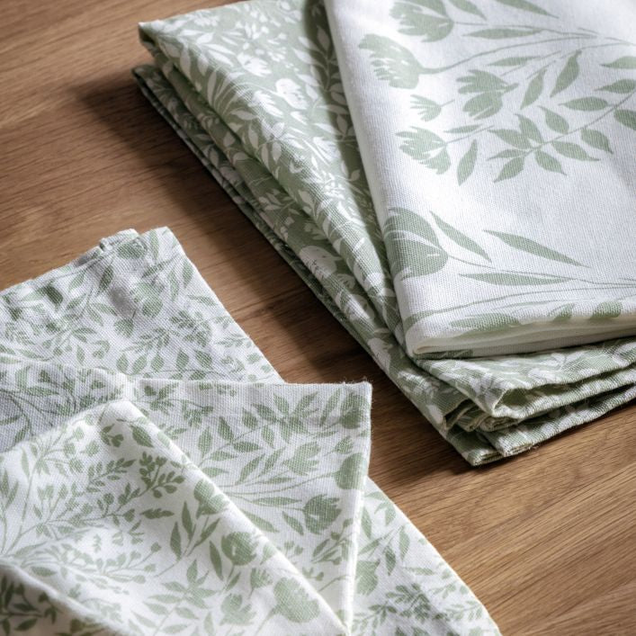 Sage Floral Tea Towel 3pk