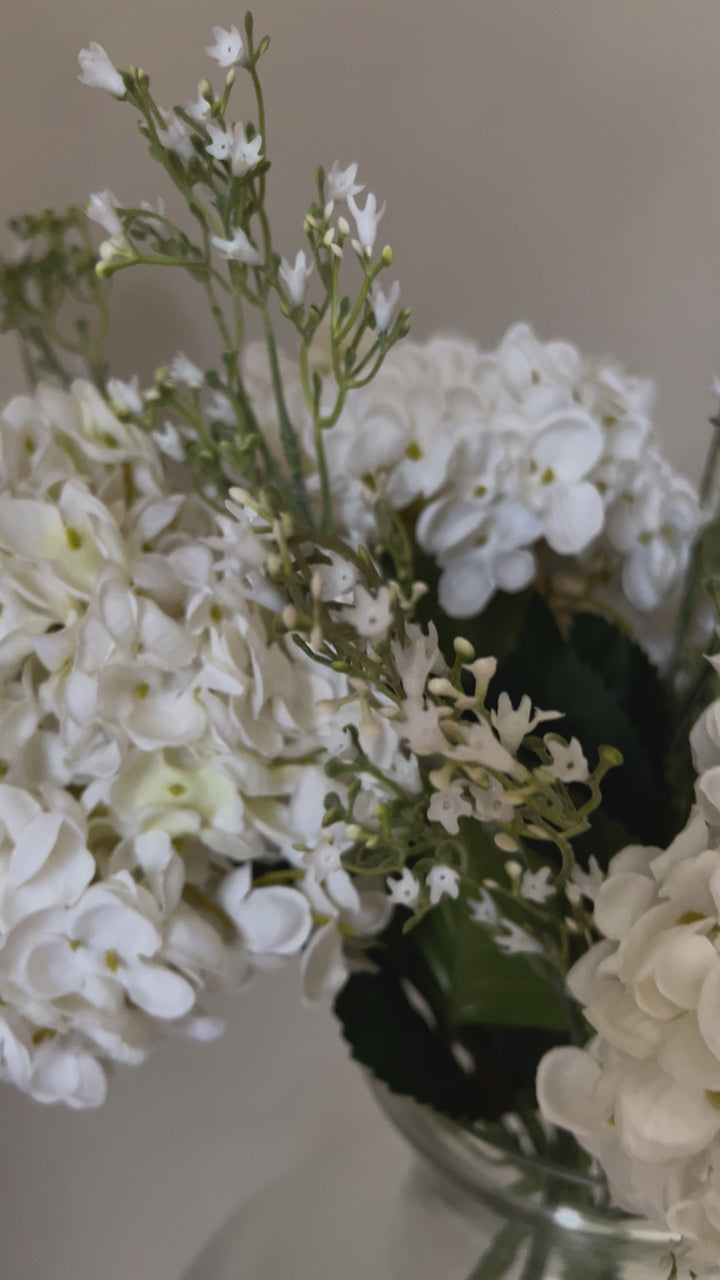 Annabelle White Hydrangea And Wild Flower Arrangement | 7 Stems