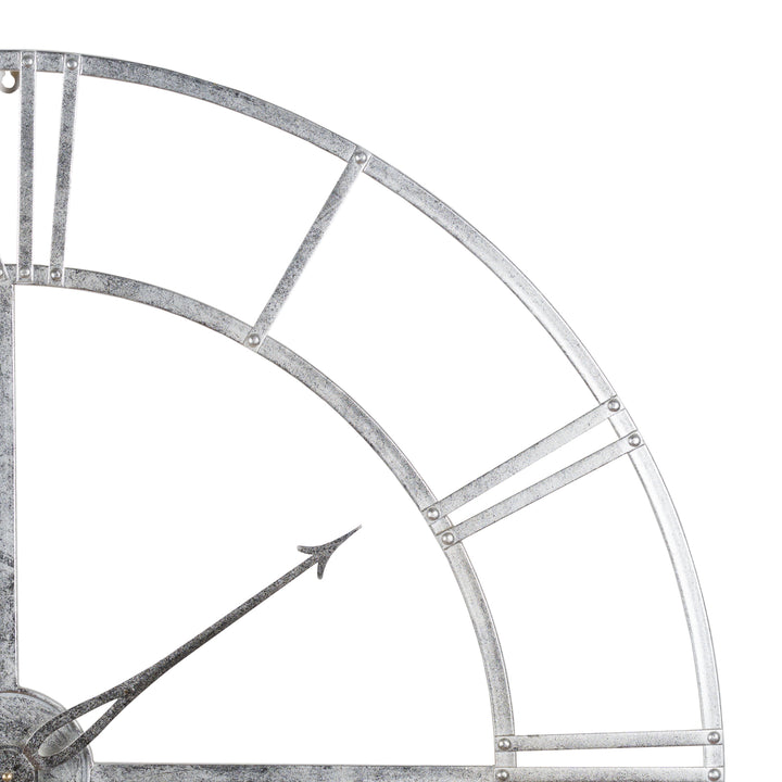 Large Silver Skeleton Foil Wall Clock 102cm