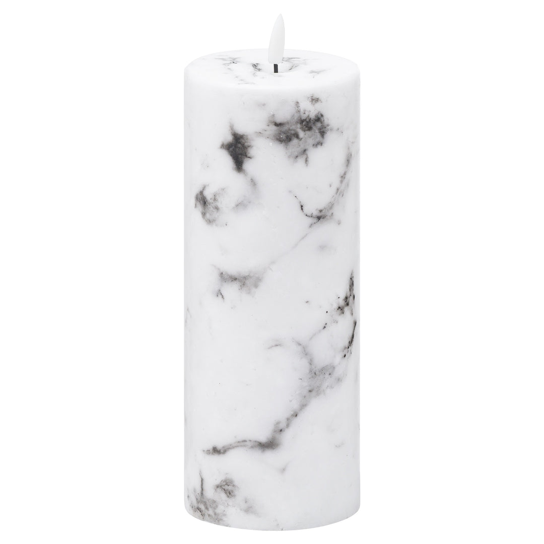 Set of 2 Luxe Collection Natural Glow Marble Effect LED Candle