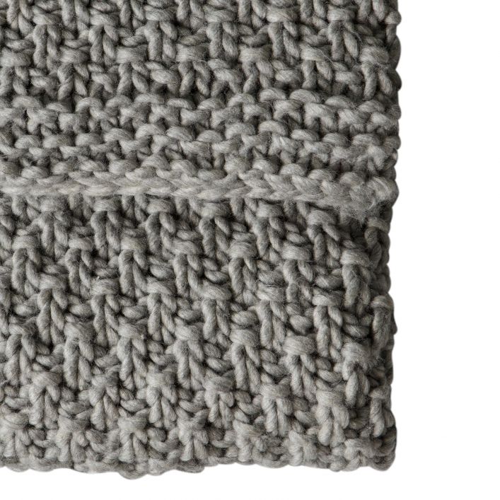 Grey Chunky Knitted Throw
