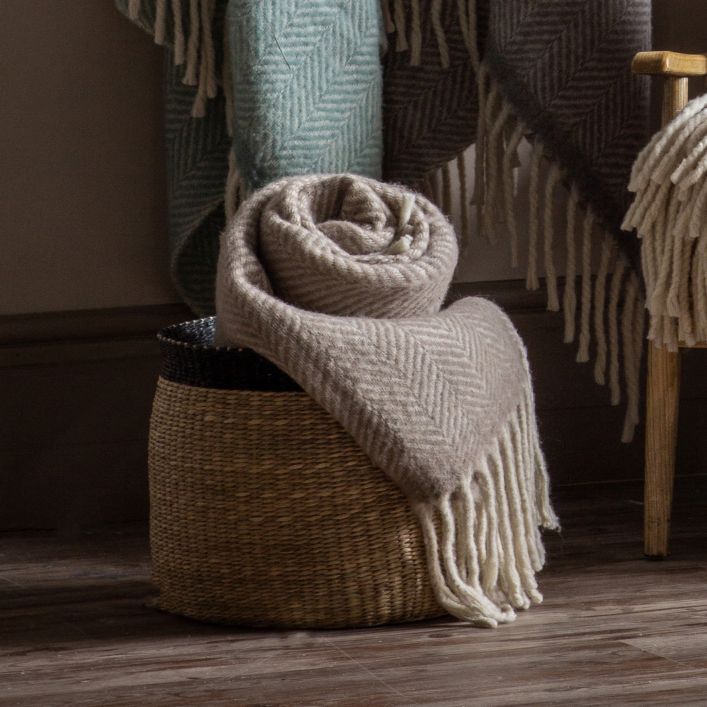 Wool Throw - Taupe