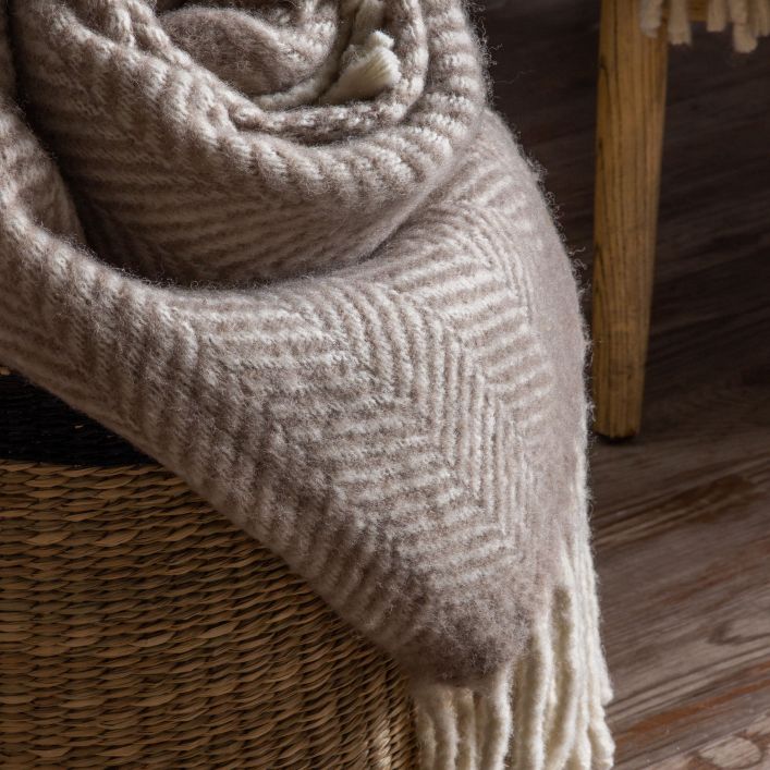 Wool Throw - Taupe