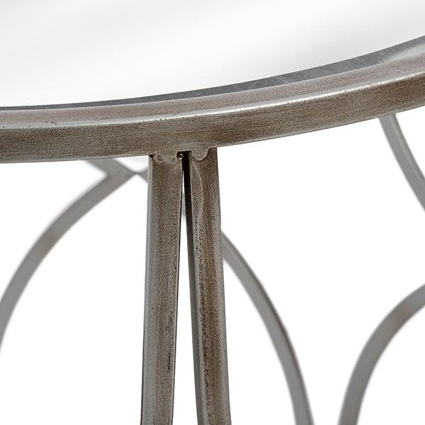 Lattice Detail Side Table (Set of Two) | Silver - Home Pieces