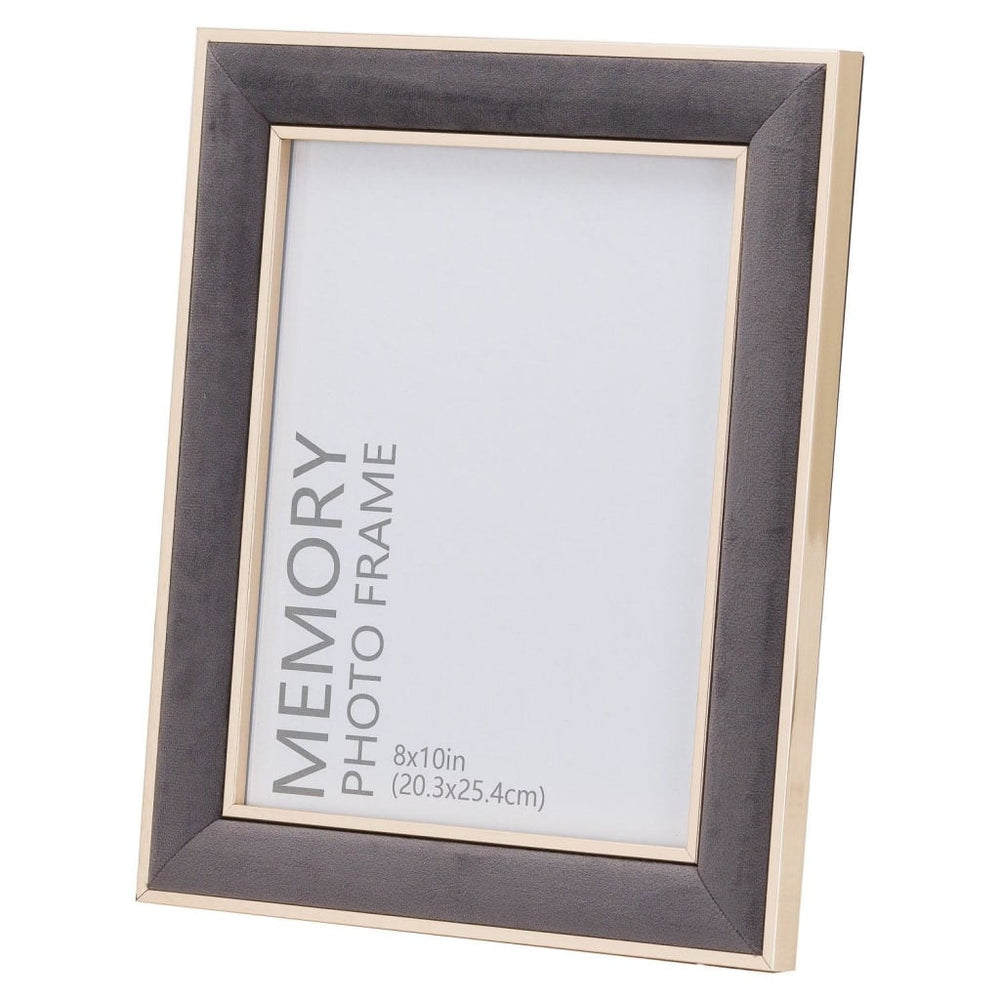Grey Velvet With Gold 8X10 Frame - Home Pieces