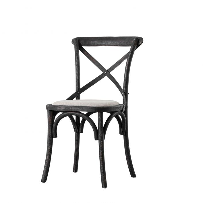 Weathered Black Café Chair x2