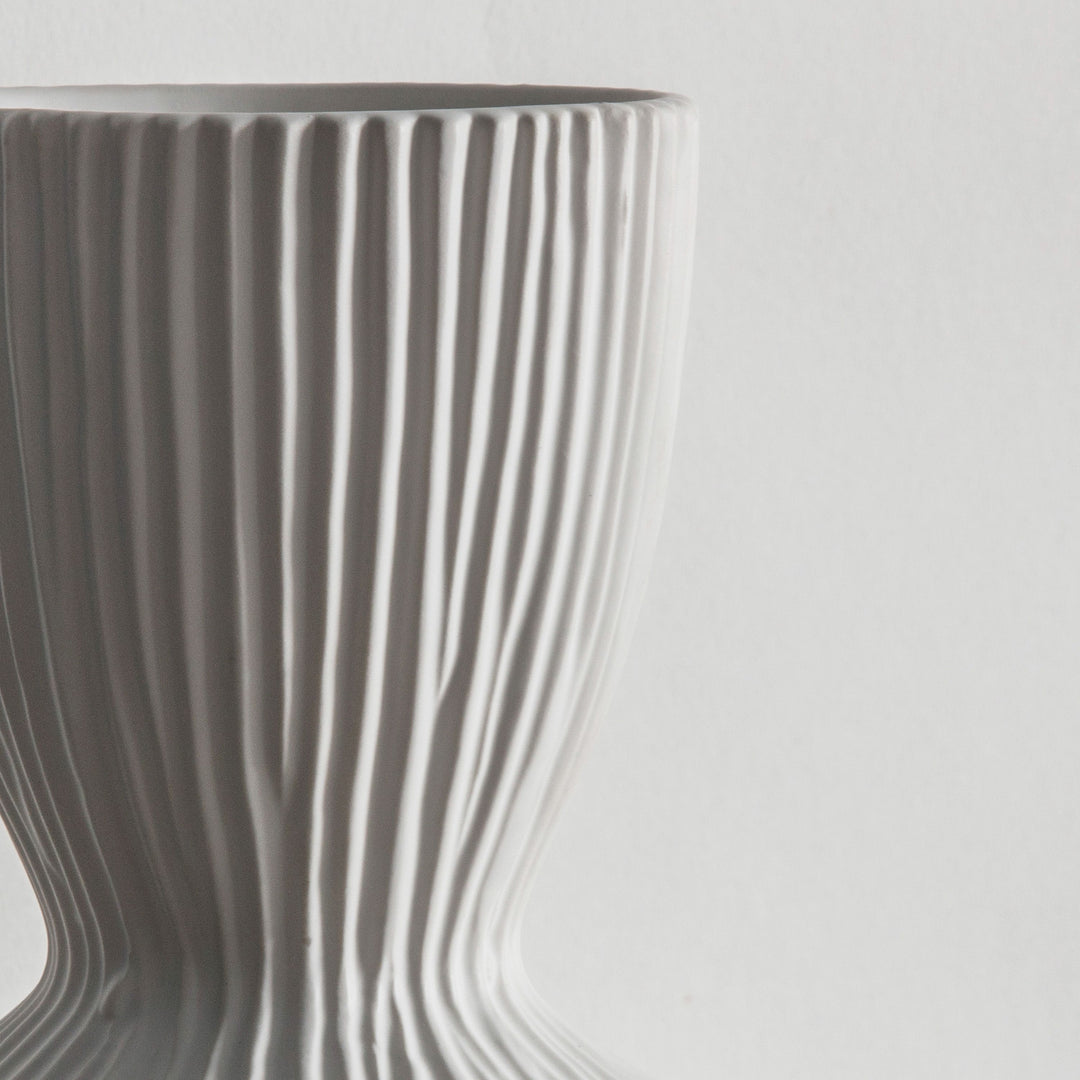 Kathryn Stoneware Ribbed Vase