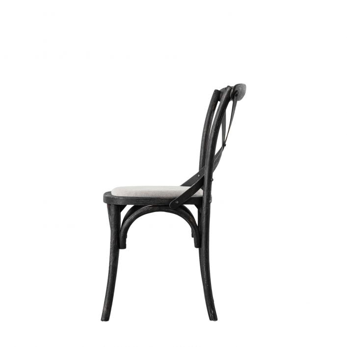 Weathered Black Café Chair x2