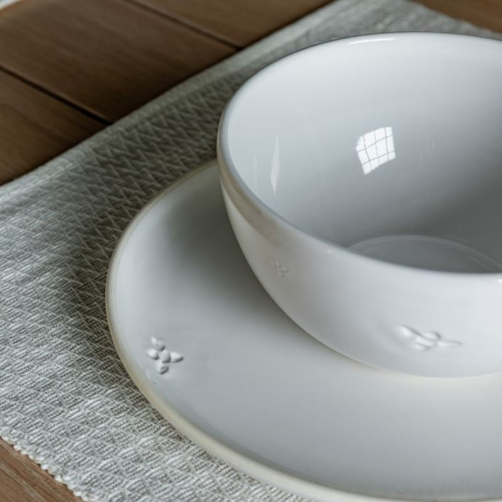 Bee Cereal Bowl White (Set of 4)