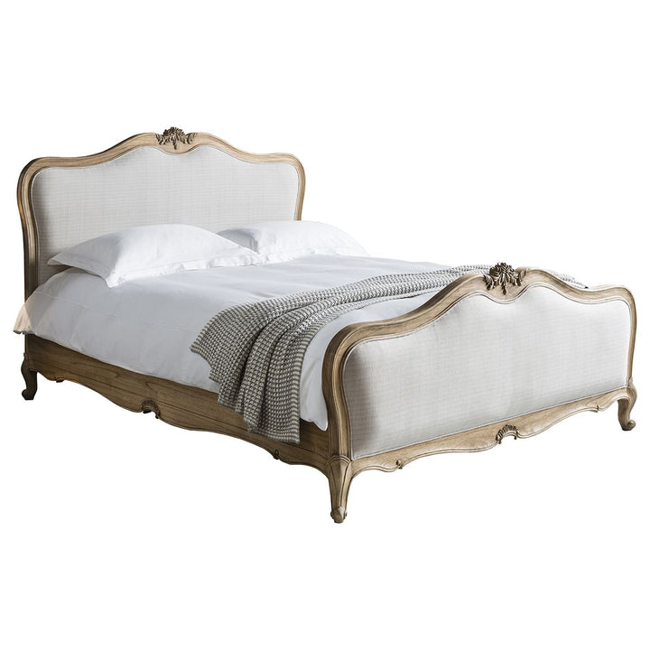 Weathered Chic King Linen Upholstered Bed