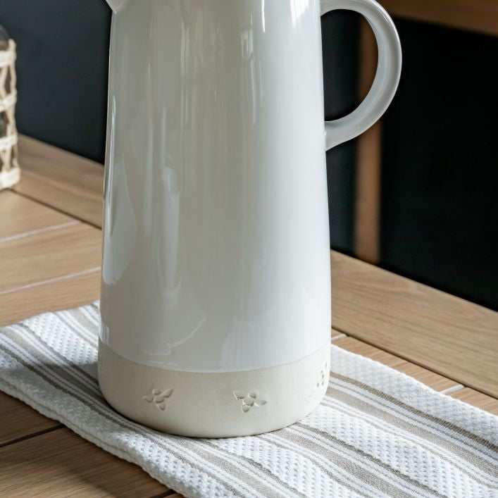 Stoneware Bee Jug White