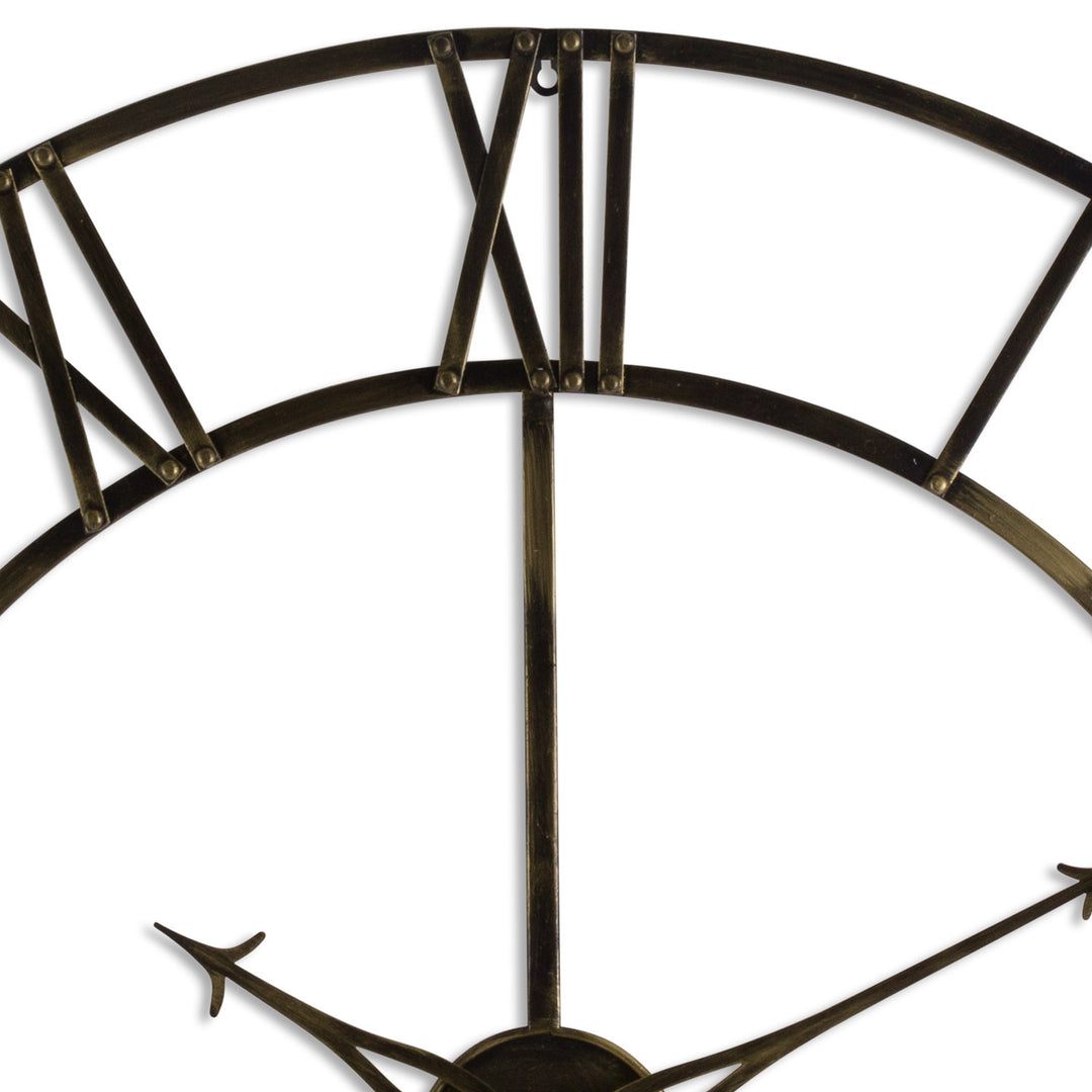 Large Antique Brass Large Skeleton Clock