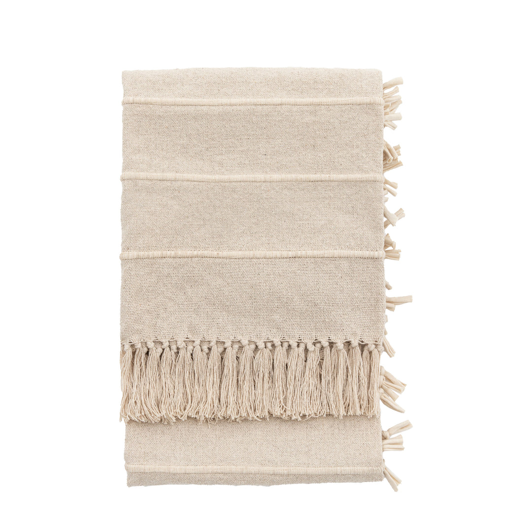 Woven Natural Fringed Throw