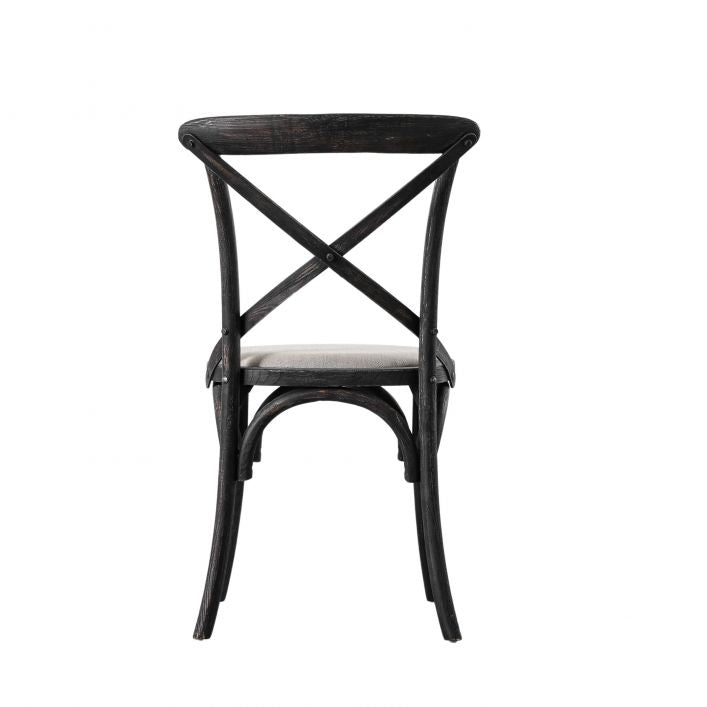 Weathered Black Café Chair x2