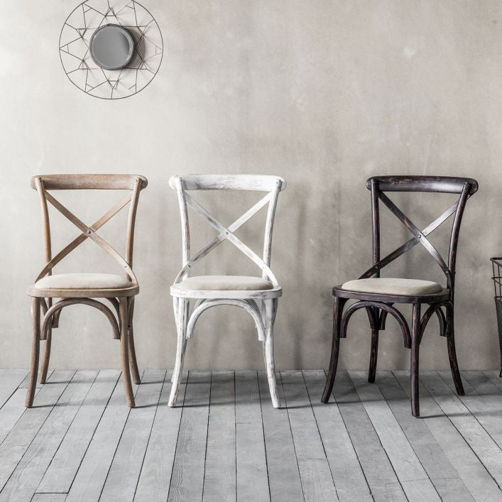 Distressed White Café Chair x 2