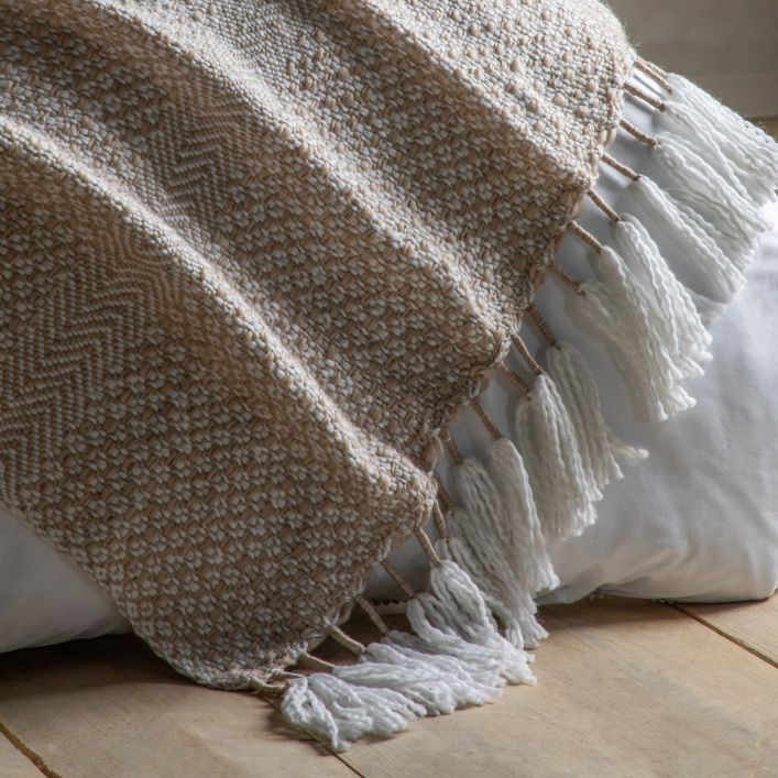 Woven Wrapped Tassel Throw