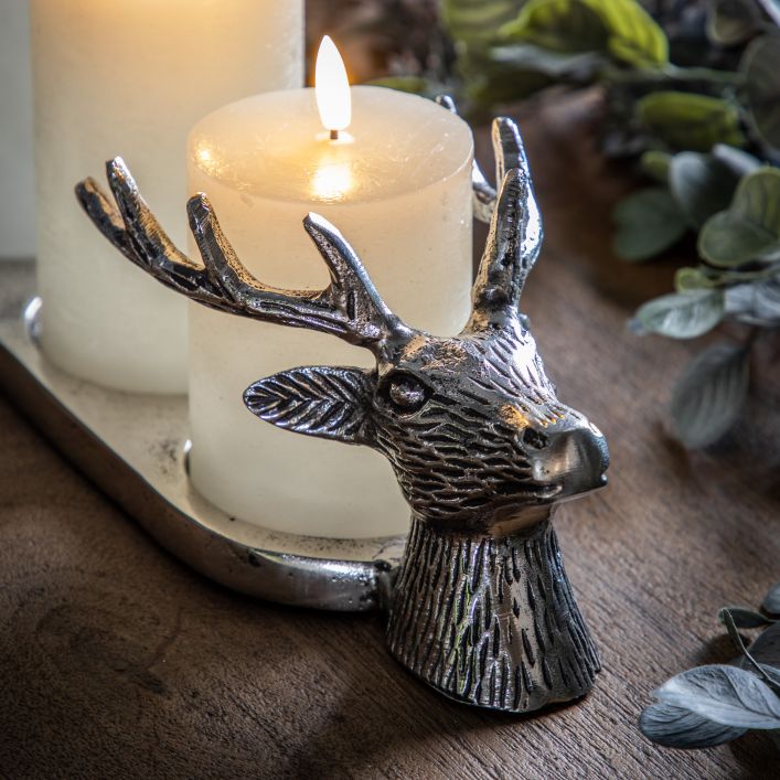 Stag Candleholder Aluminium