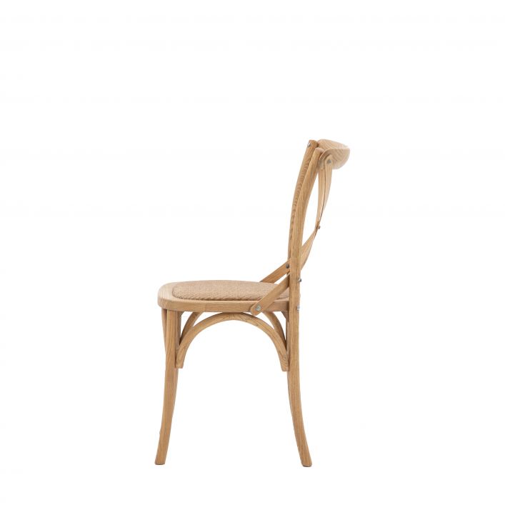 Natural Cross Back Dining Chair (2pk)