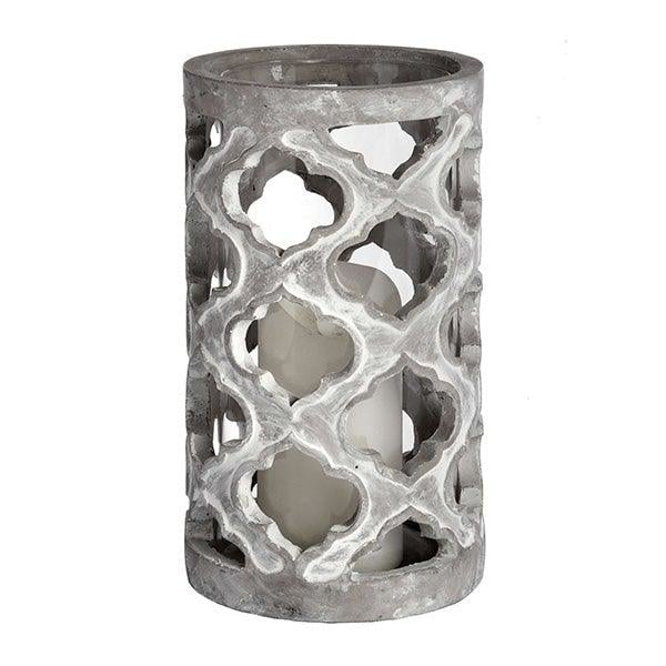 Large Stone Effect Patterned Candle Holder - Home Pieces