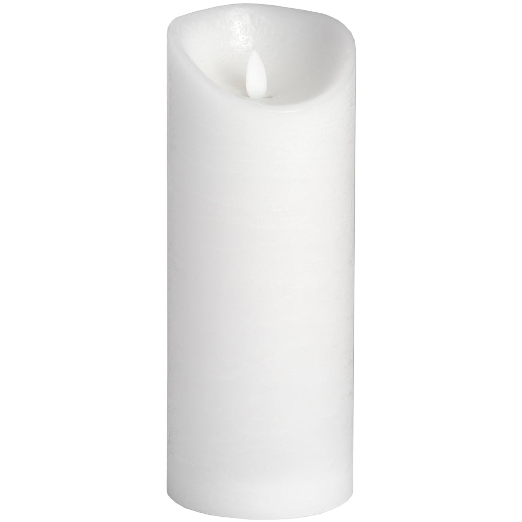 Luxe Collection White Flickering Flame LED Wax Candle - 